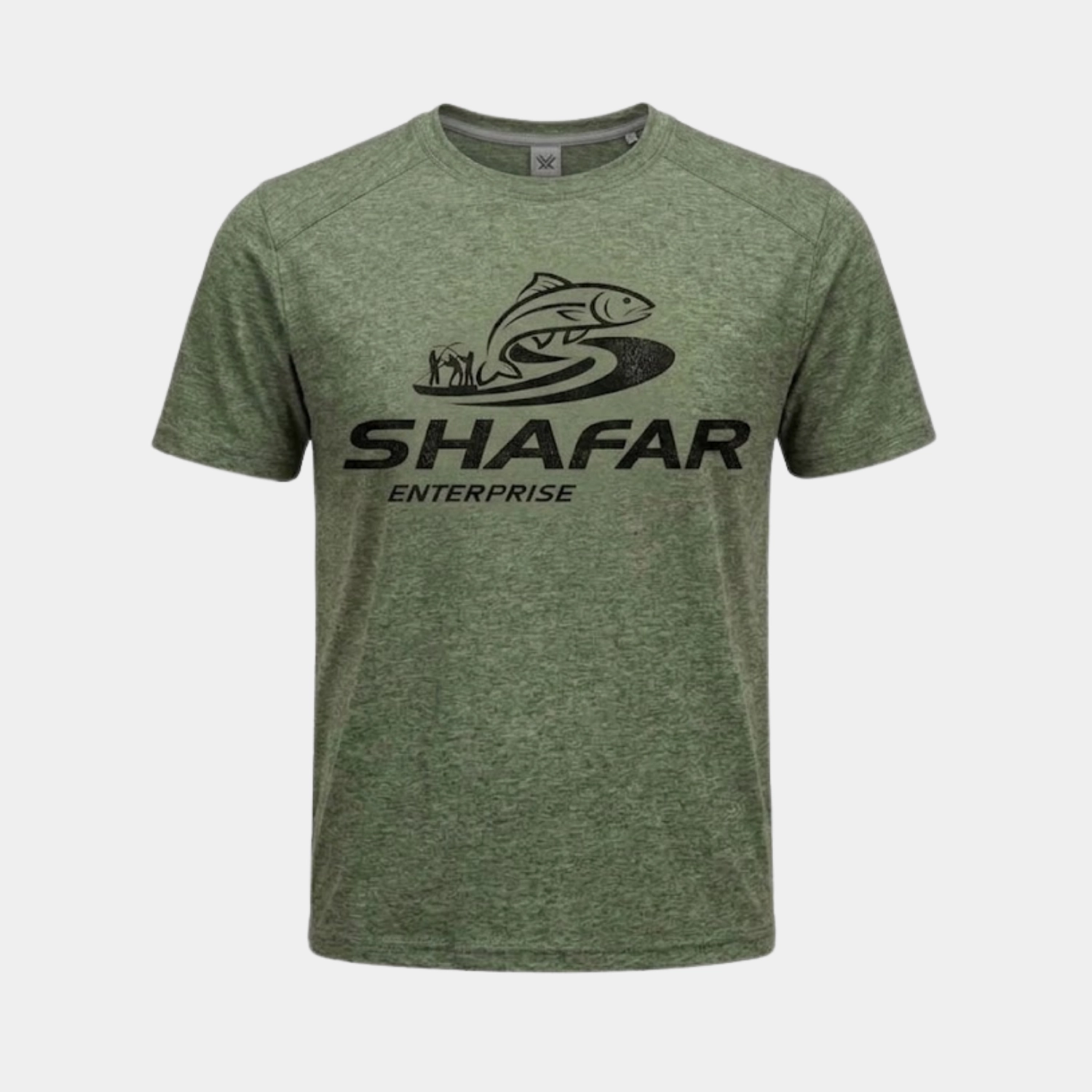 Custom Olive Green Fishing T-Shirt Custom Olive Green Fishing T-Shirt